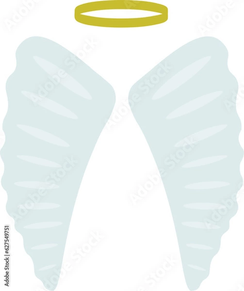 Fototapeta Cyfrowa ilustracja symboli aniołów na przezroczystym tle