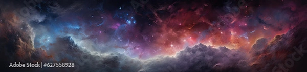 Fototapeta Universe landscape panoramic view. Generative AI