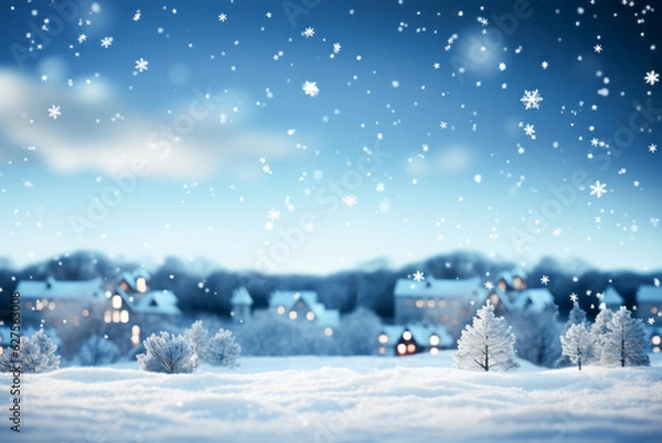 Fototapeta Christmas and winter scene background