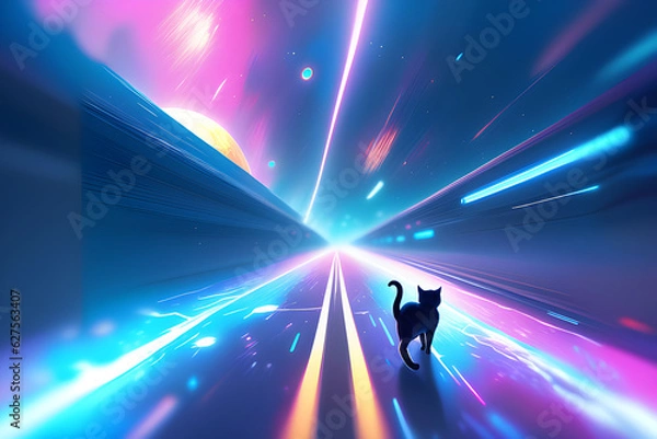 Obraz cat in space Generative AI