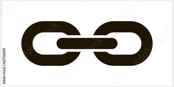 Fototapeta Link icon isolated. Chain link symbol. Stencil  Hyperlink  vector stock illustration EPS 10