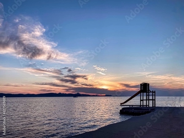 Fototapeta sunset over the sea