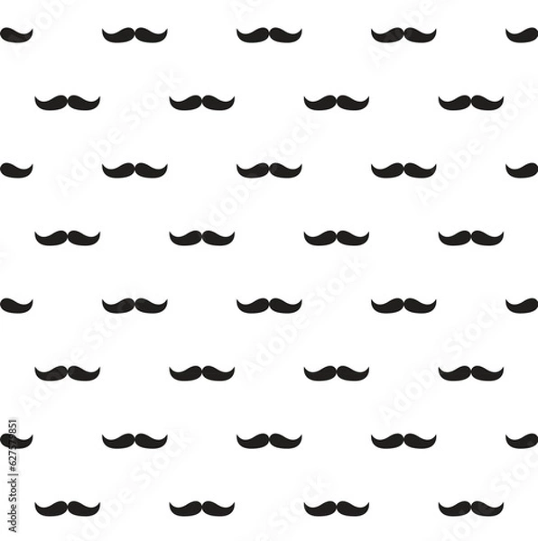 Fototapeta black moustache seamless pattern, father's day