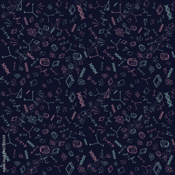 Fototapeta Back to school seamless pattern. Vector background