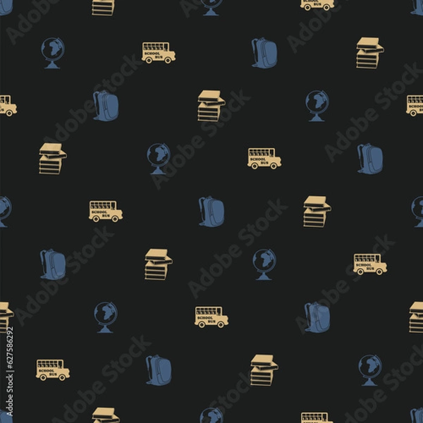 Fototapeta Back to school seamless pattern. Vector background