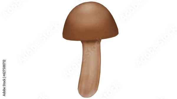Fototapeta A 3D Cartoon Illustration of Mushroom. A mushroom is the reproductive structure produced by some fungi.