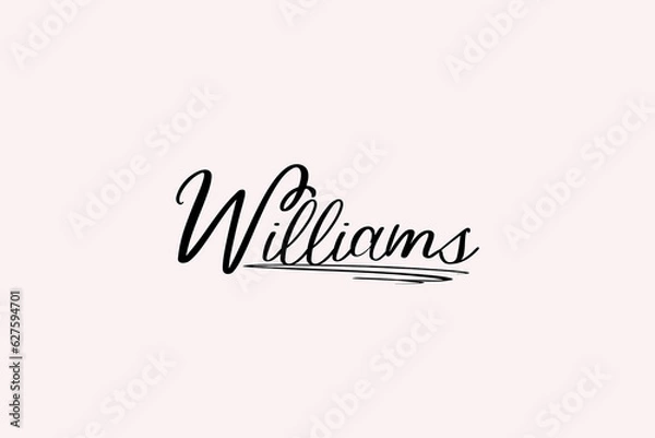 Fototapeta Creative and stylish williams name signature