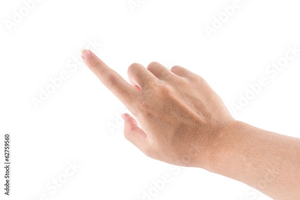 Fototapeta isolated of the hand with pointing symbol is touch to screen on
