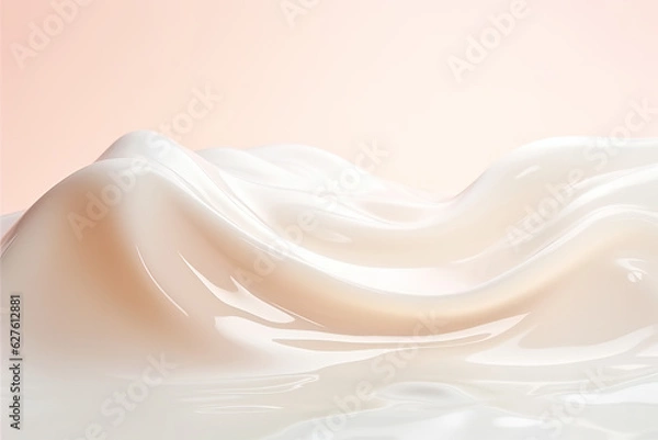 Fototapeta Moisturizer flowing on light background, splash of hydrating face cream for skin rejuvenation
