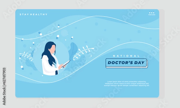 Obraz flat national doctor's day template