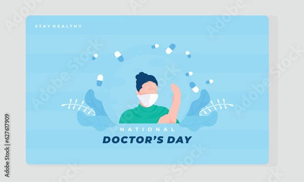 Obraz flat national doctor's day template