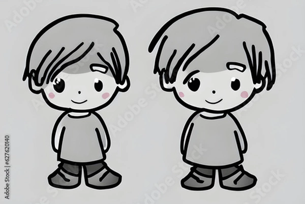 Obraz two little children. Generative AI