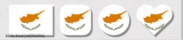 Fototapeta Flag of Cyprus.  Set of shapes: square, rectangle, circle, heart.