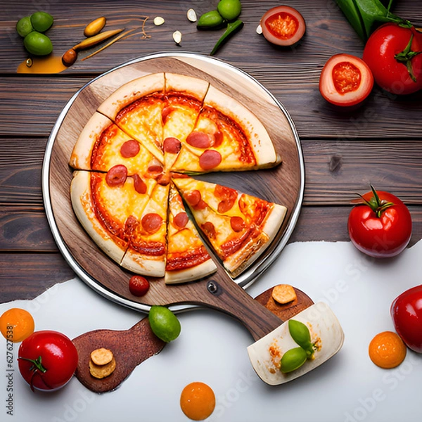 Fototapeta Pizza time.
Generative AI