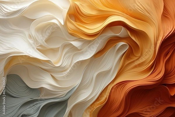 Fototapeta Wavy paper texture, cutout design. Elegant background. Made with Generative AI