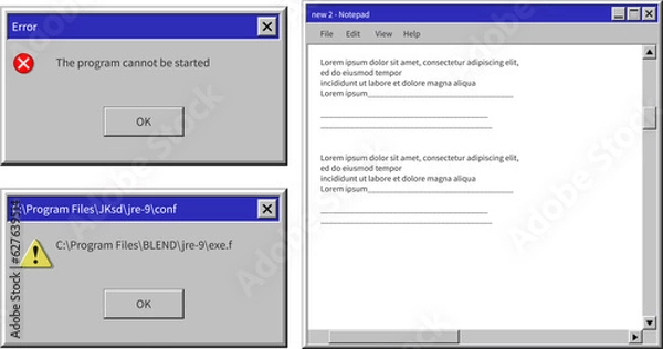 Fototapeta Windows xp interface with buttons and information