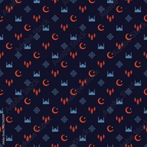 Fototapeta Seamless pattern in authentic arabian islamic style. Vector illustration background.