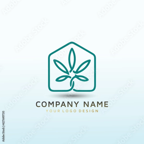 Obraz grow tree home vector logo design