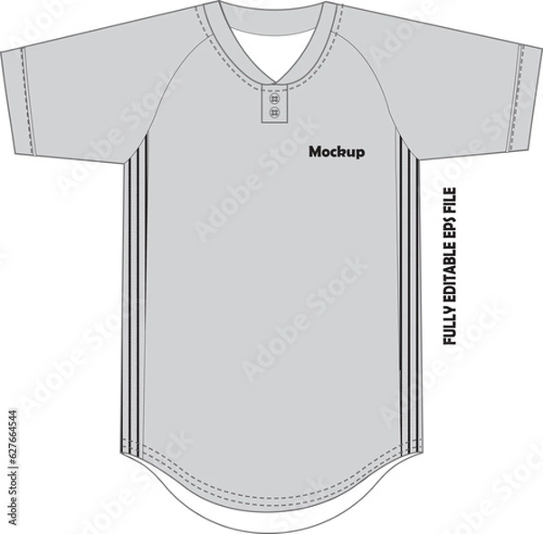 Obraz Baseball Full Button Two Button V Neck Jersey Mock ups