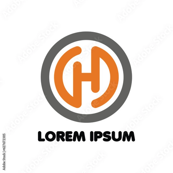 Obraz letter H rounded logo icon vector