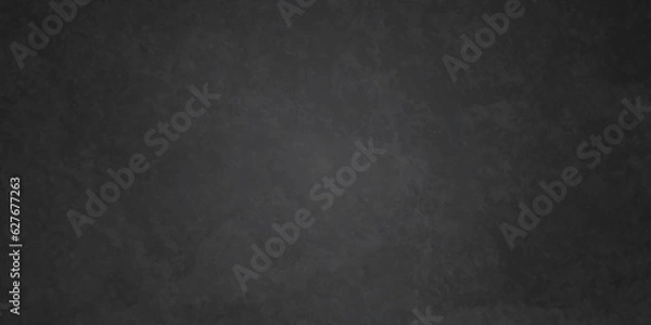 Fototapeta Dark black and stone grungy wall backdrop background. Blank black concrete texture surface background. dark texture chalk board and black board background.