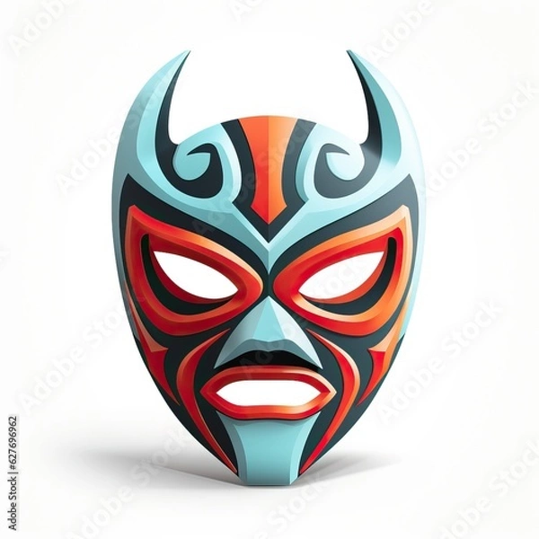 Fototapeta stylish face mask in modern colors isolated on white, ai tools generated image