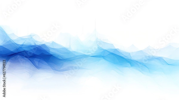 Fototapeta Data streams in blue tones on a white background