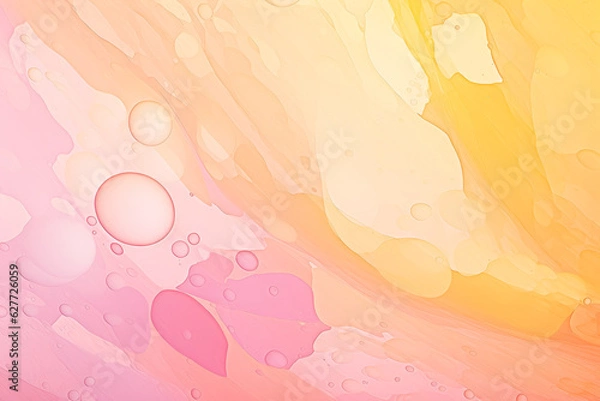 Obraz Abstract abstract background in pink, orange and yellow, colorized, light violet and light beige, shaped canvas, water drops, monochromatic shadows.