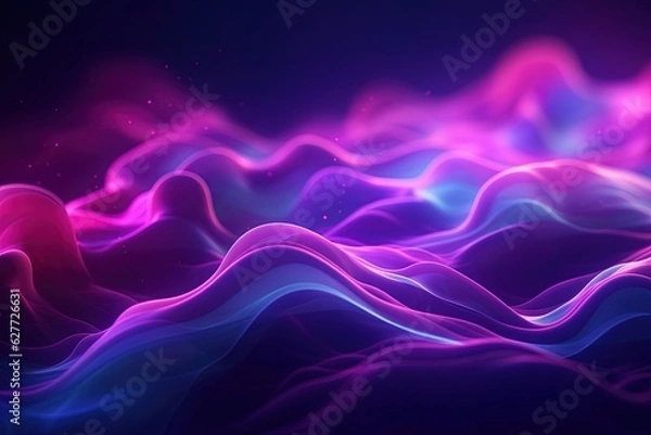 Fototapeta abstract futuristic background with pink blue glowing neon moving high speed wave lines and bokeh lights. Data transfer concept Fantastic wallpaper