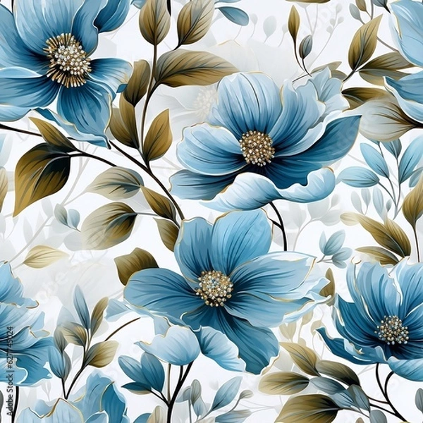 Obraz seamless floral background, generative Ai 