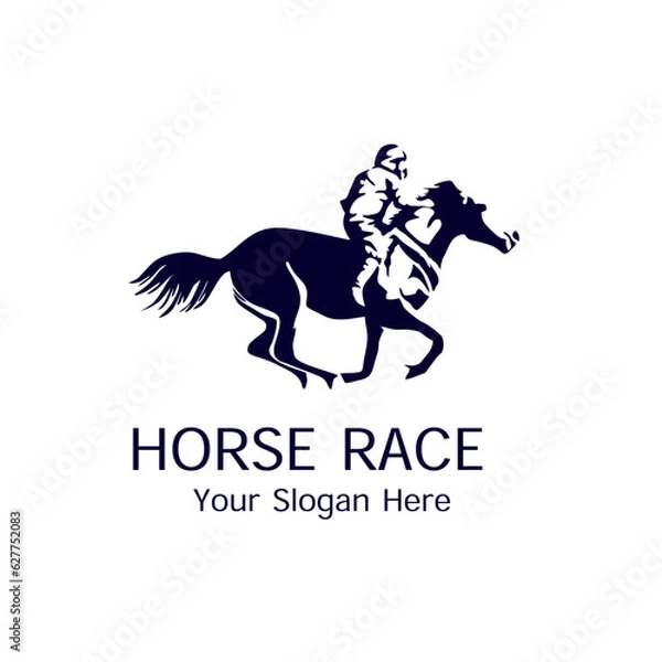 Obraz Horse race flat logo vector template