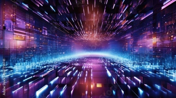 Fototapeta Terabytes of Binary Code Data A Deep Dive into the Digital Ocean of Information