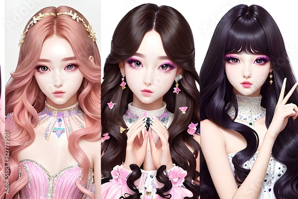 Fototapeta portrait of three women