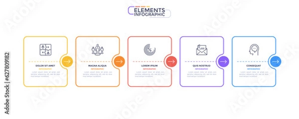 Fototapeta Linear SImple Infographic Template