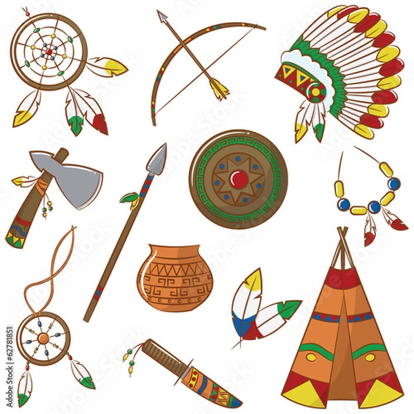 Obraz Native American Icons Set