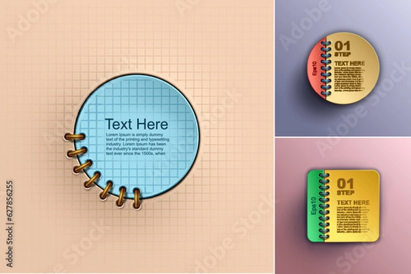 Fototapeta Modern business Infographics banners, Origami style, Step up number options, Web design, Vector illustration