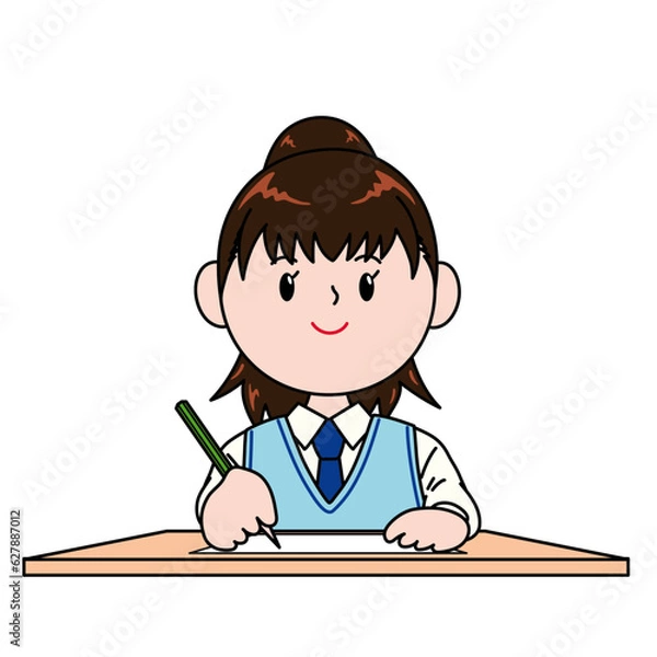 Obraz 勉強する女子学生