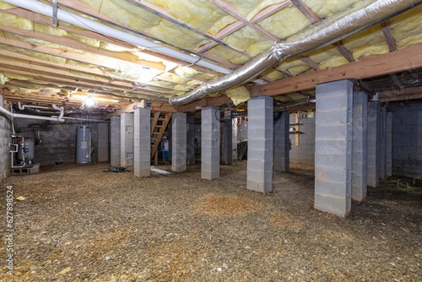 Fototapeta crawl space with concrete beams