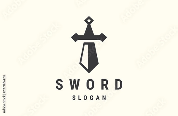 Fototapeta Sword logo design vector template