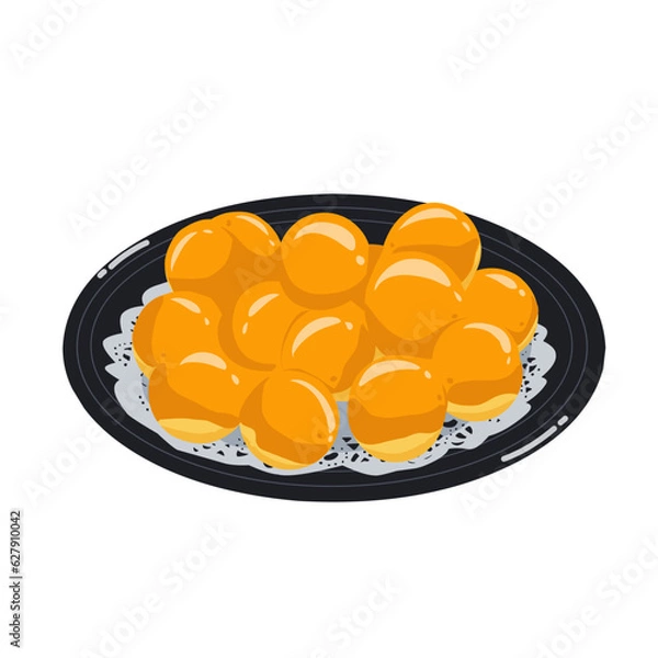 Fototapeta Vector illustration of pineapple cake with pineapple jam in it