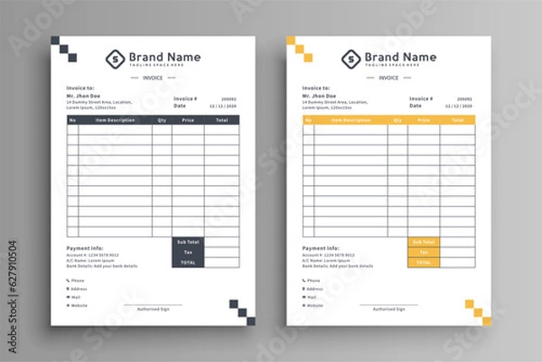 Obraz Invoice template vector design