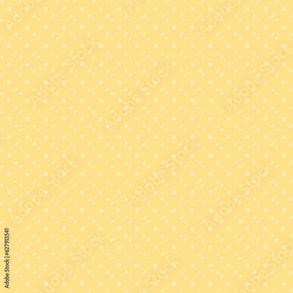 Fototapeta small hand drawn squares and triangles. yellow repetitive background. vector seamless pattern. geometric fabric swatch. wrapping paper. continuous design template for linen, home decor