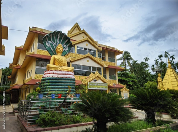 Obraz Ramu Buddhist temple Place in Bandarban District, Chittagong, Bangladesh.The most beautiful place in bagladesh is coxbazar. Ramu is a part of coxbazar upozila there is a most popular.