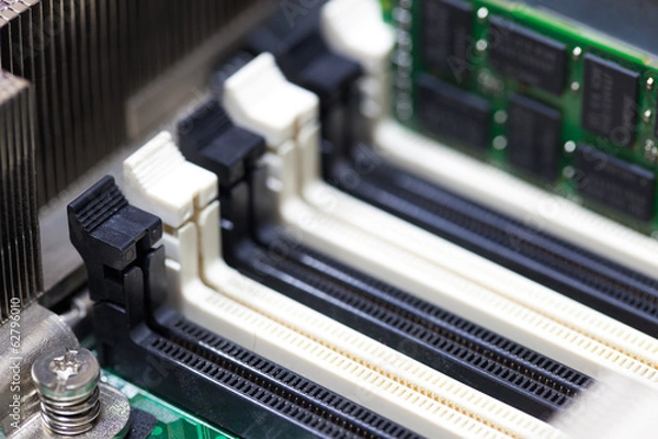 Obraz Black and white Computer RAM slot