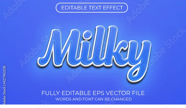 Obraz Milky editable text effect. Editable text style effect
