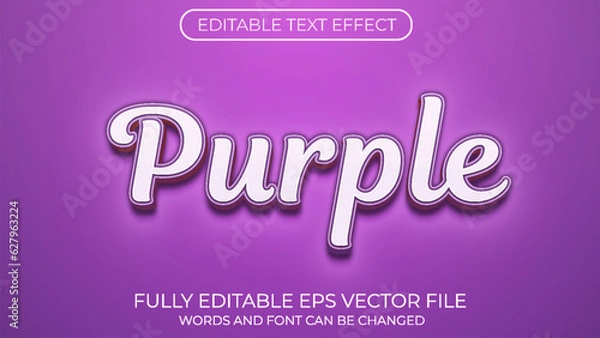 Obraz Purple editable text effect. Editable text style effect