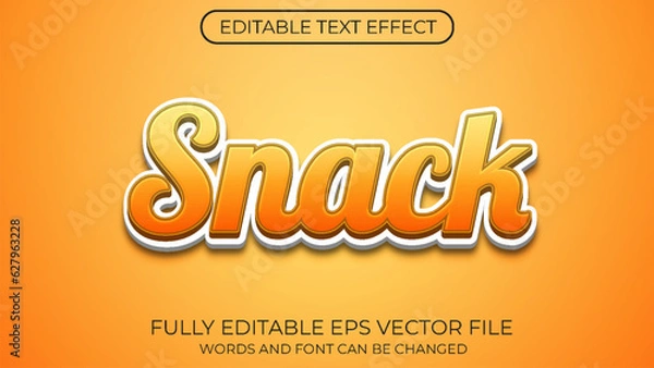 Obraz Snack editable text effect. Editable text style effect