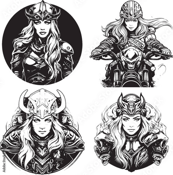 Fototapeta 4 vichinga sulla moto
