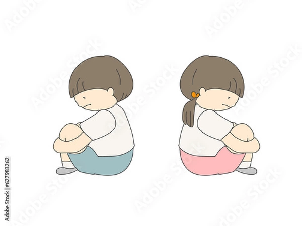 Obraz 1人になりたい　男の子と女の子