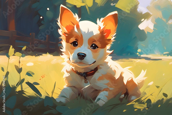 Obraz dog in the park Generative AI